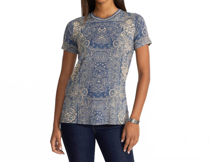 Johnny Was Janie T-Shirt Blue XSmall 2