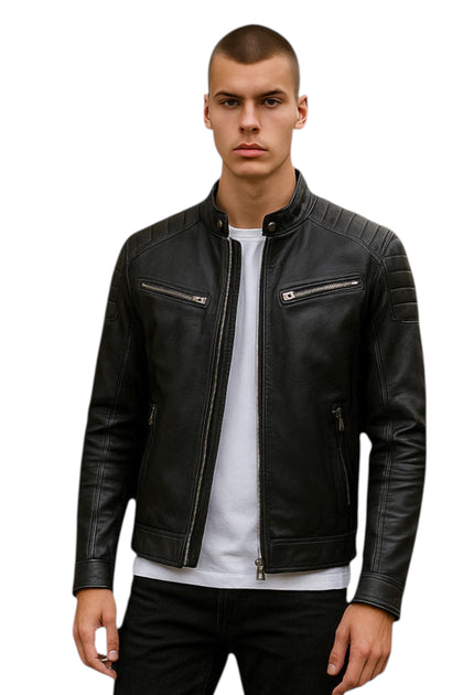 Infinity Mackay Leather Biker Jacket Black XXXLarge 2
