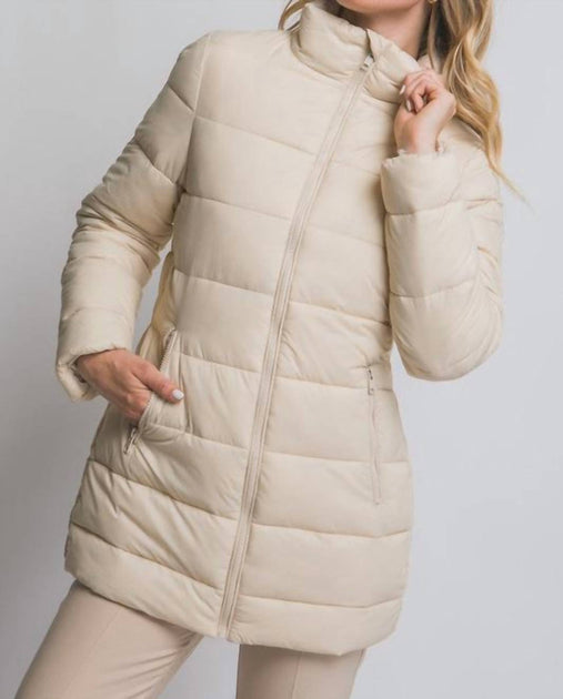 LOVE TREE Gefütterte Daunenjacke mit Kapuze Beige Small 4