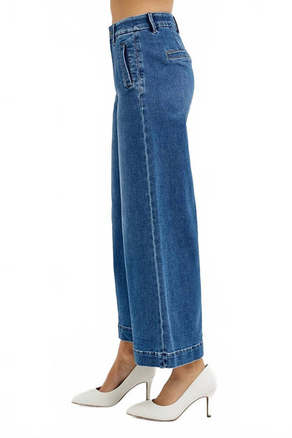 Risen High Rise Crop Jeans Blue 29 4