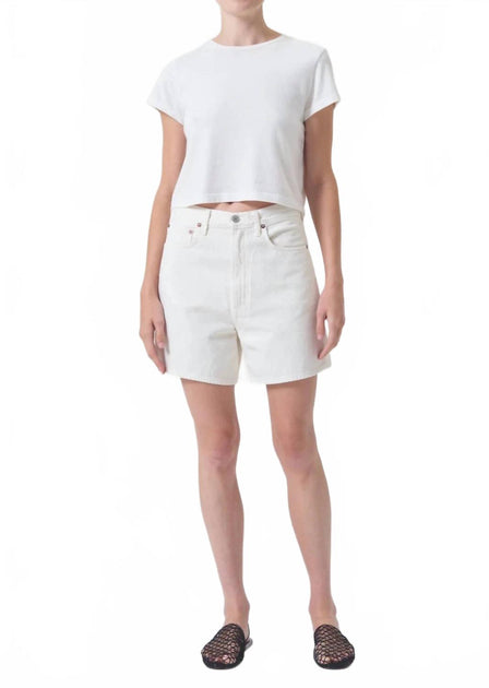 AGOLDE Stella Short Denim Shorts White 29 2