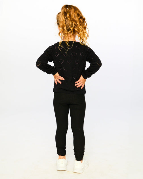Deux par Deux Full-Length Rib Leggings Black US 6 3