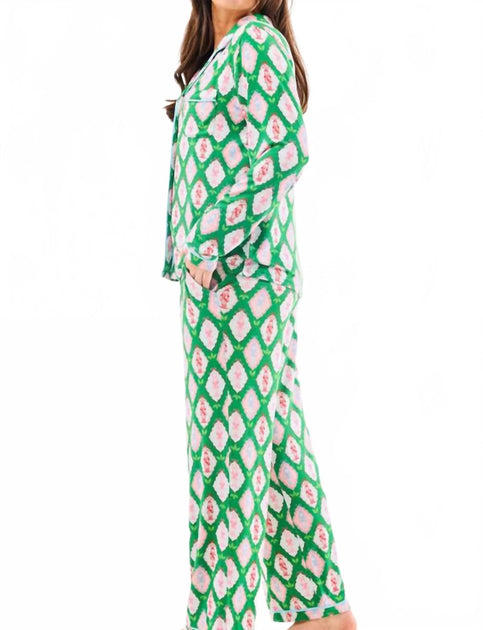 Mary Square Christmas Calvary Pajama Set Green Medium 3