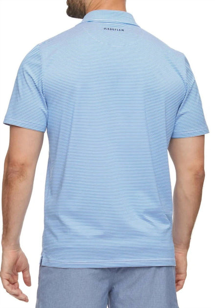 Flags & Anthem Naples Striped Performance Polo Blue Large 3