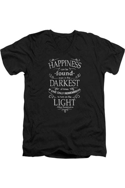 Gildan Harry Potter Happiness V-Neck T-Shirt Black Small 2