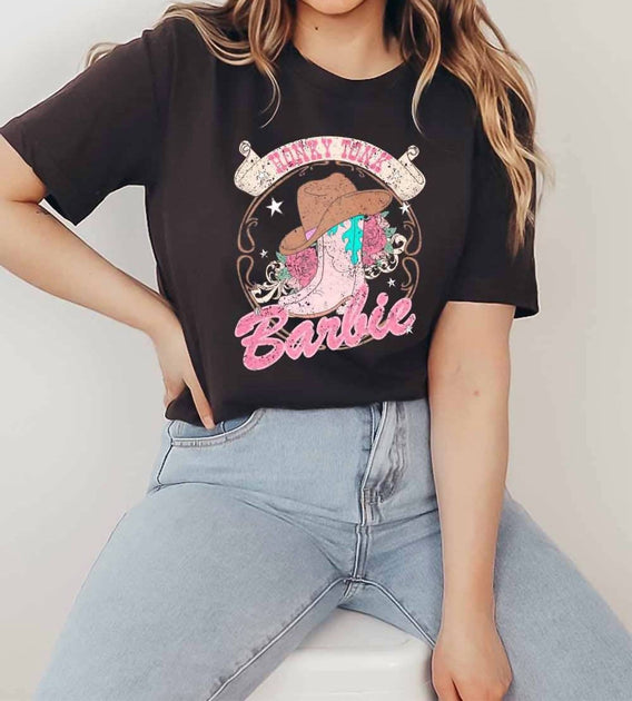 Amerikan Basics Western Barbie Graphic Tee Black Small 2