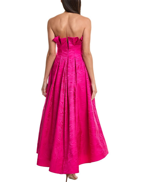 Amsale Jacquard Pleated Gown Pink US 10 3