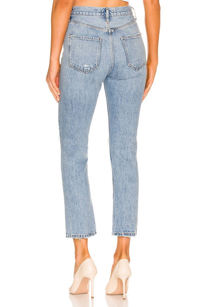 AGOLDE Riley High Rise Straight Leg Jeans Blue 29 4