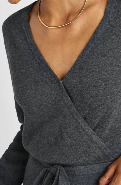 Splendid Dana Wrap Sweater Grey XLarge 4