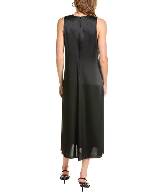 knee length dresses for ladies Vince Watercolor Marble Silk-Satin Cami Midi Dress Size Small – Ernest Grace main image 0