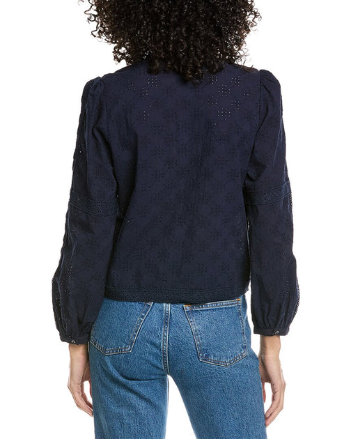 J.McLaughlin Hilarie Blouse Blue Large 3