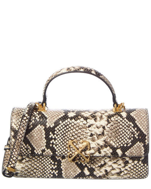OFF WHITE Off-White Jitney Snake-Embossed Leather Shoulder Bag