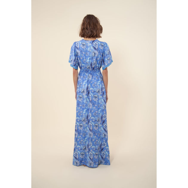 HALE BOB Rhona Linen Maxi Dress Blue XSmall 3