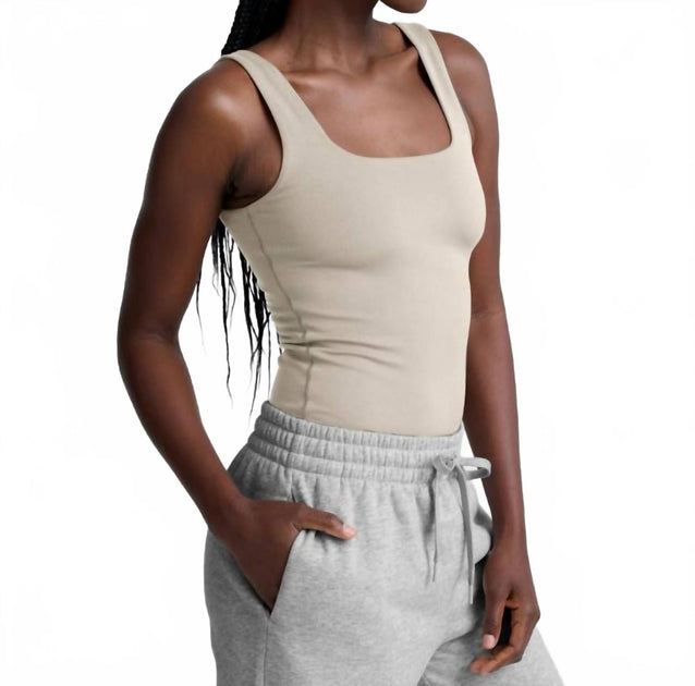 BEYOND YOGA Base Tank Bodysuit Beige Small 4