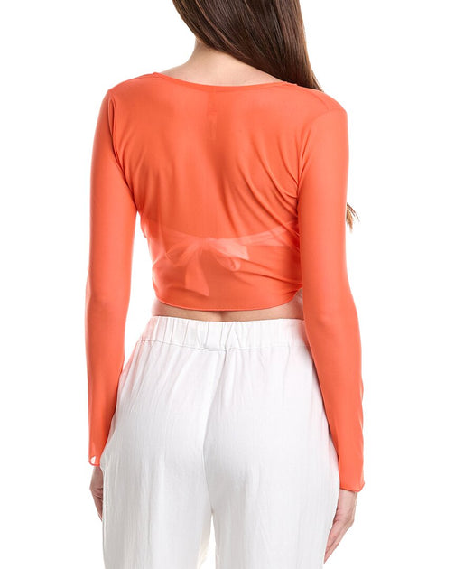 GiGi C Tina Wrap Top Pink Medium 3
