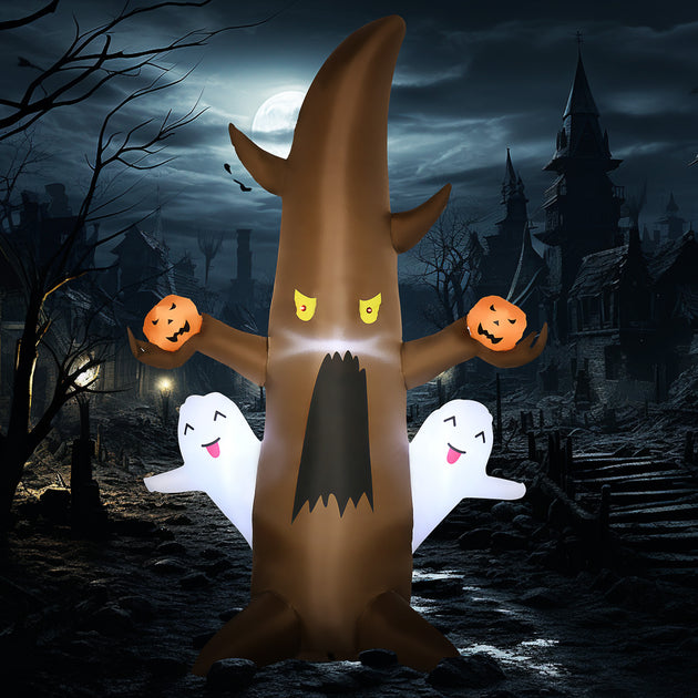BreeBe 5 ft Halloween Ghost Tree Inflatable Brown 3
