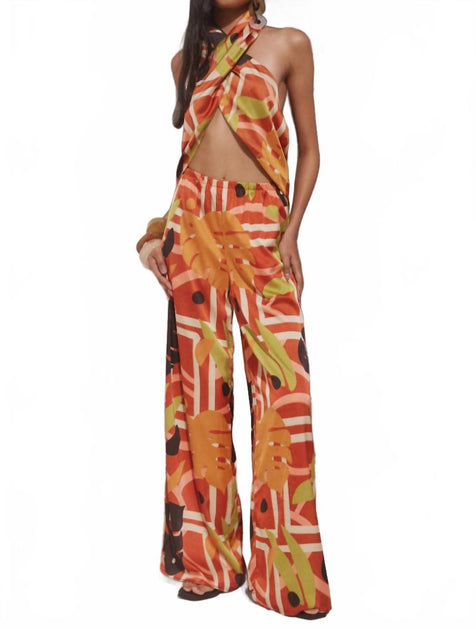 Runaway the Label Mirage Wide Leg Pants Multi Medium 2