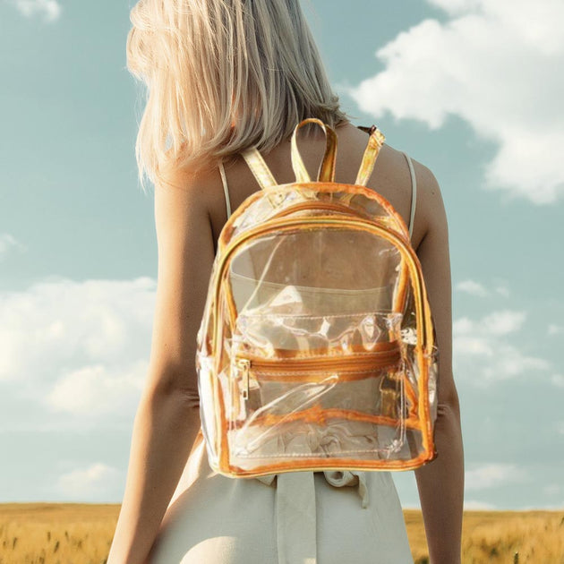FASHNZFAB Transparenter Rucksack Gold Einheitsgröße 2