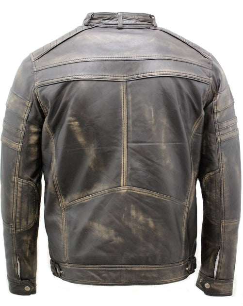 Infinity Naples Men's Leather Biker Jacket Black 5XLarge 4