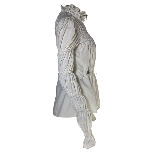 Off-White Smocked Zipped Blouse White IT 46 3