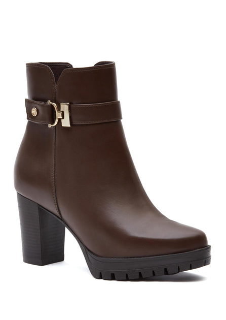 Andrea Women's Heeled Ankle Boots Brown US 10 2