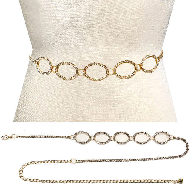 FASHNZFAB Open Oval Link Chain Waist Belt Multi One Size 3