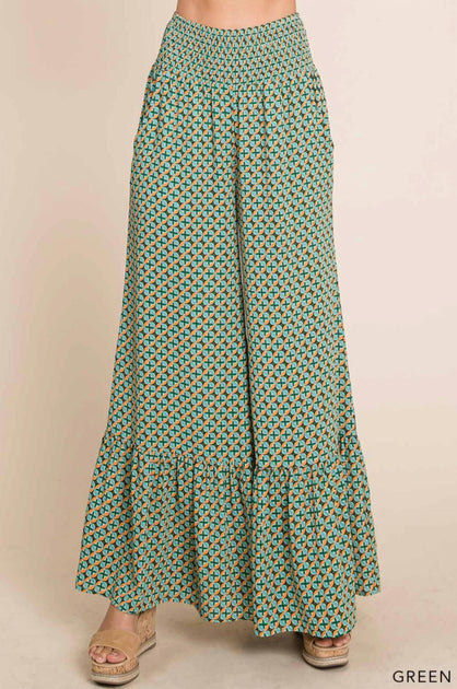 Cotton Bleu Flowy Pantalon Large Multi Small 4
