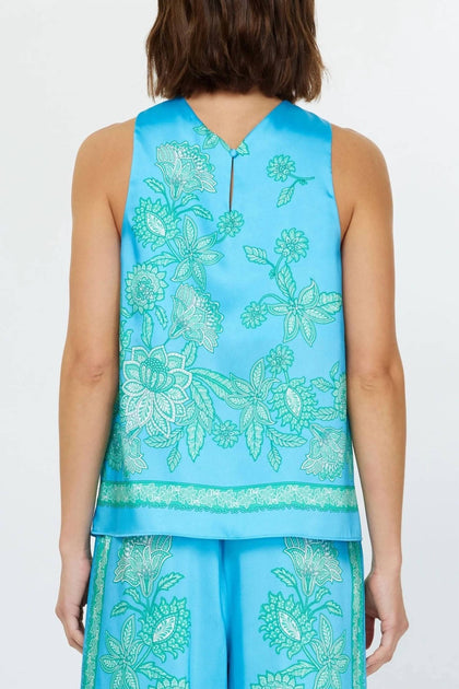 Current Air Aylani Paisley Halter Top Blue Large 3