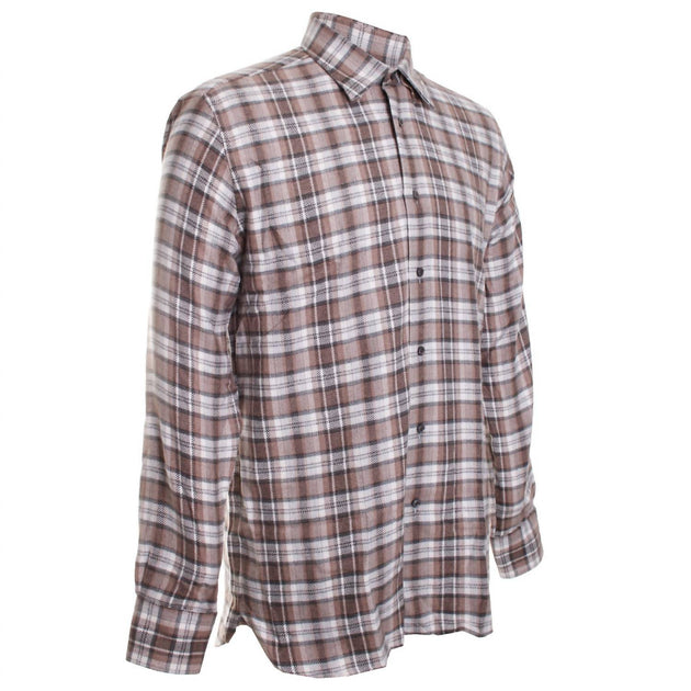Calder Carmel Plaid Flannel Shirt Grey Large 3