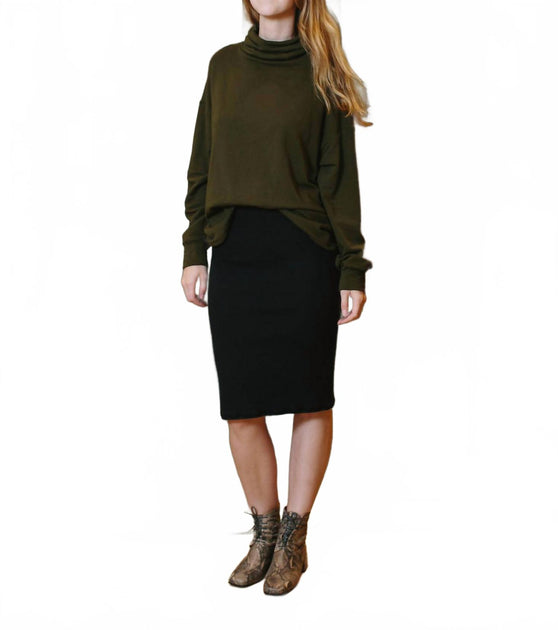 Alabama Chanin Essential Waffle Skirt Black XXLarge 2