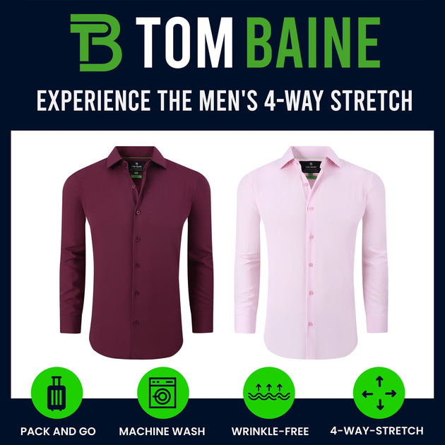 Tom Baine Performance Stretch Button Down Shirt White XLarge 4