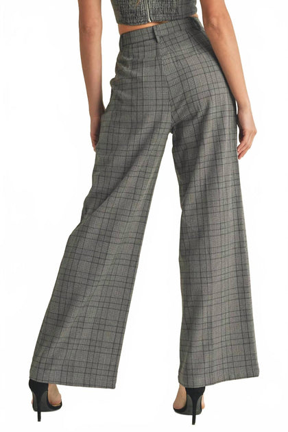 ENDLESS BLU. Plaid Anzughose Grau Large 3