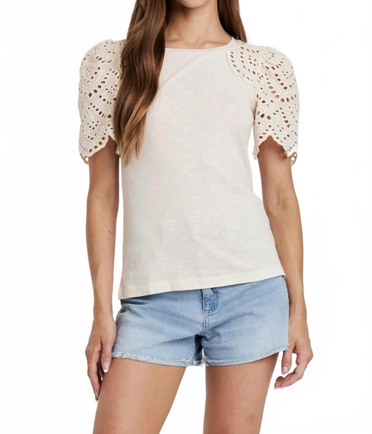 Another Love Shea Eyelet Top Beige Small 3