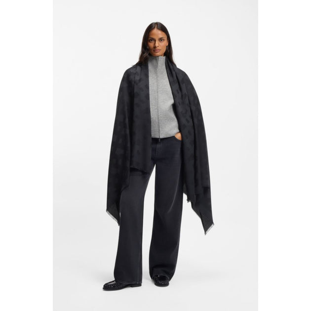 Boss Modal-Wool Scarf Black One Size 3