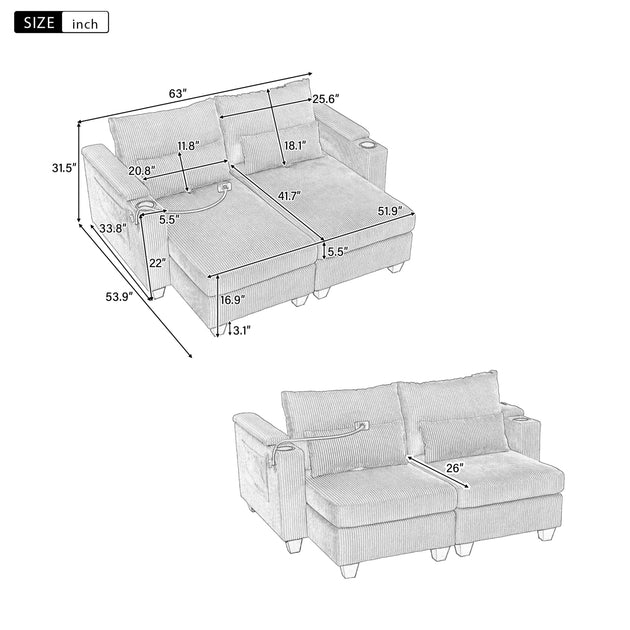 Streamdale Convertible Sleeper Sofa Gray 8