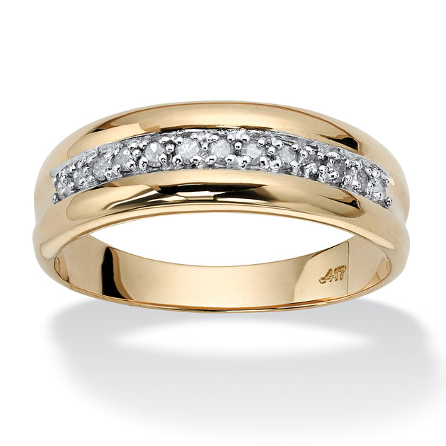 Palm Diamond Wedding Band Yellow Gold US 10 2