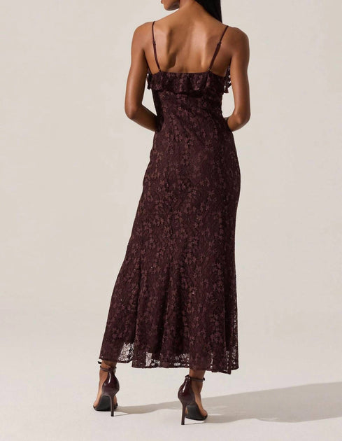 ASTR Leonie Floral Lace Maxi Dress Red Small 3