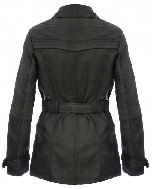 Infinity Trench en Cuir Mi-long Femme - Oakham Violet XLarge 4