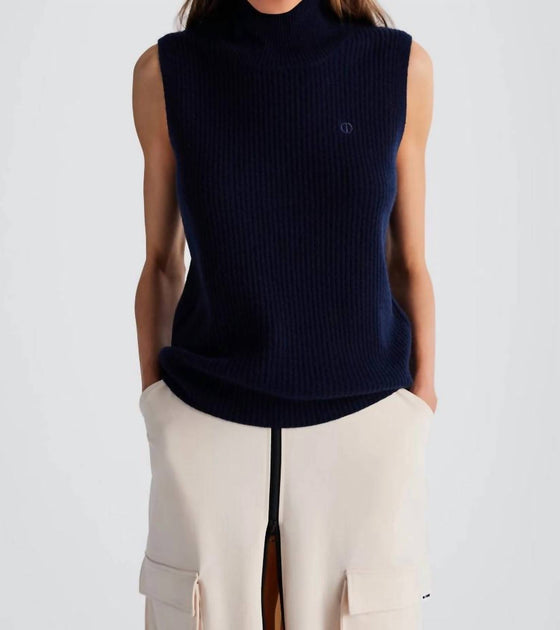 IN/ONE Nola Sleeveless Turtleneck Blue Small 2