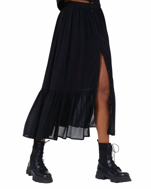 French Connection Anita Drape Midi Skirt Black Medium 3