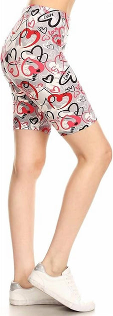 Love It Valentines Biker Babe Shorts White XL 3