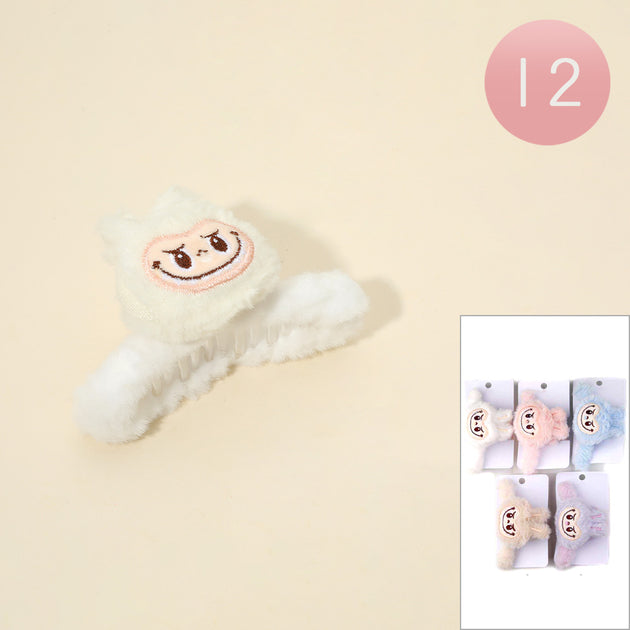 FASHNZFAB Monster Bunny Plush Hair Claw Clip Multi 2