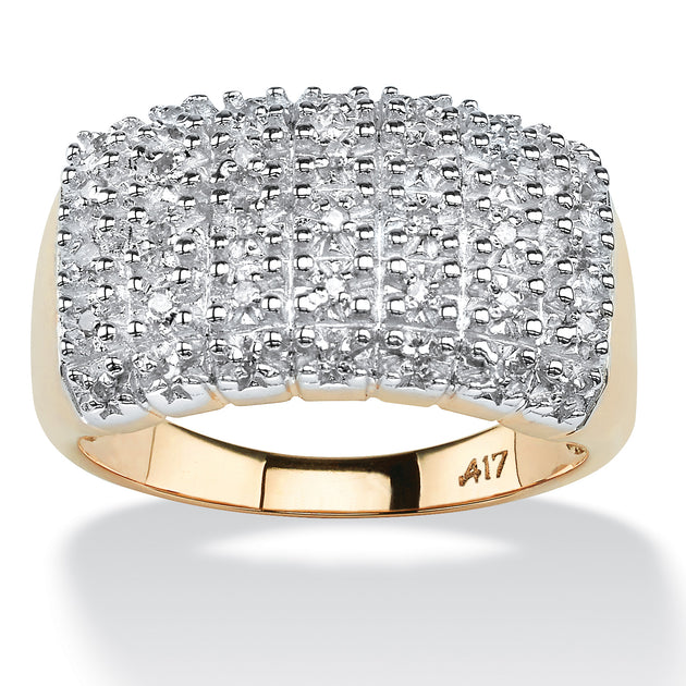 Palm Diamond Cluster Ring Silver US 11 2