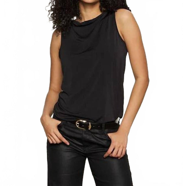 Sanctuary Soft Cowl Shell Sleeveless Top Black Large 2