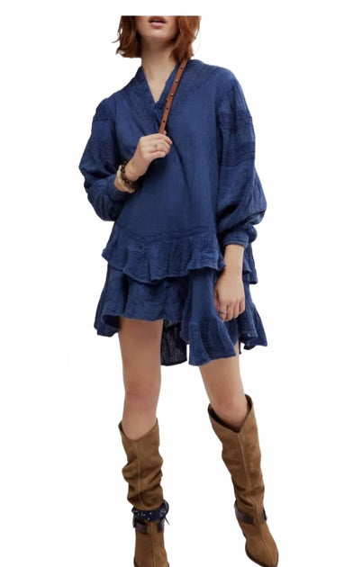 Free People Big Dipper Dress Blue Medium 2