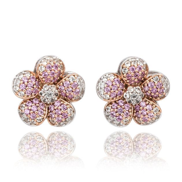 Suzy Levian Flower Earrings Blue 5