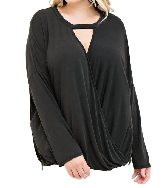 entro Keyhole Wrap Top Black XLarge 2