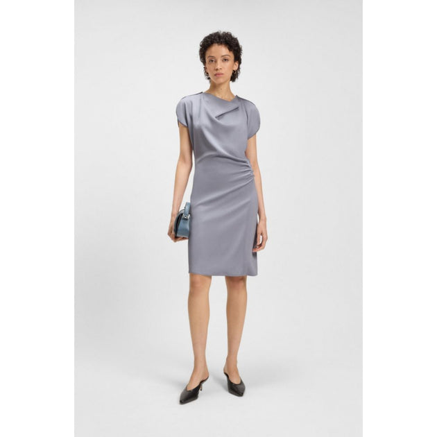 Boss Kleid mit gerafftem Ausschnitt Grau US 6 3