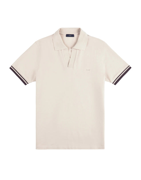 FAY Pique Polo Ivory Multi Small 2