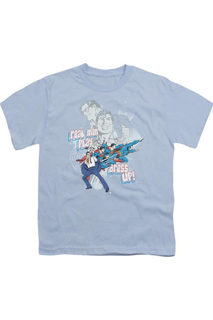 Gildan DC Comics Real Men Youth T-Shirt Blue Large 2